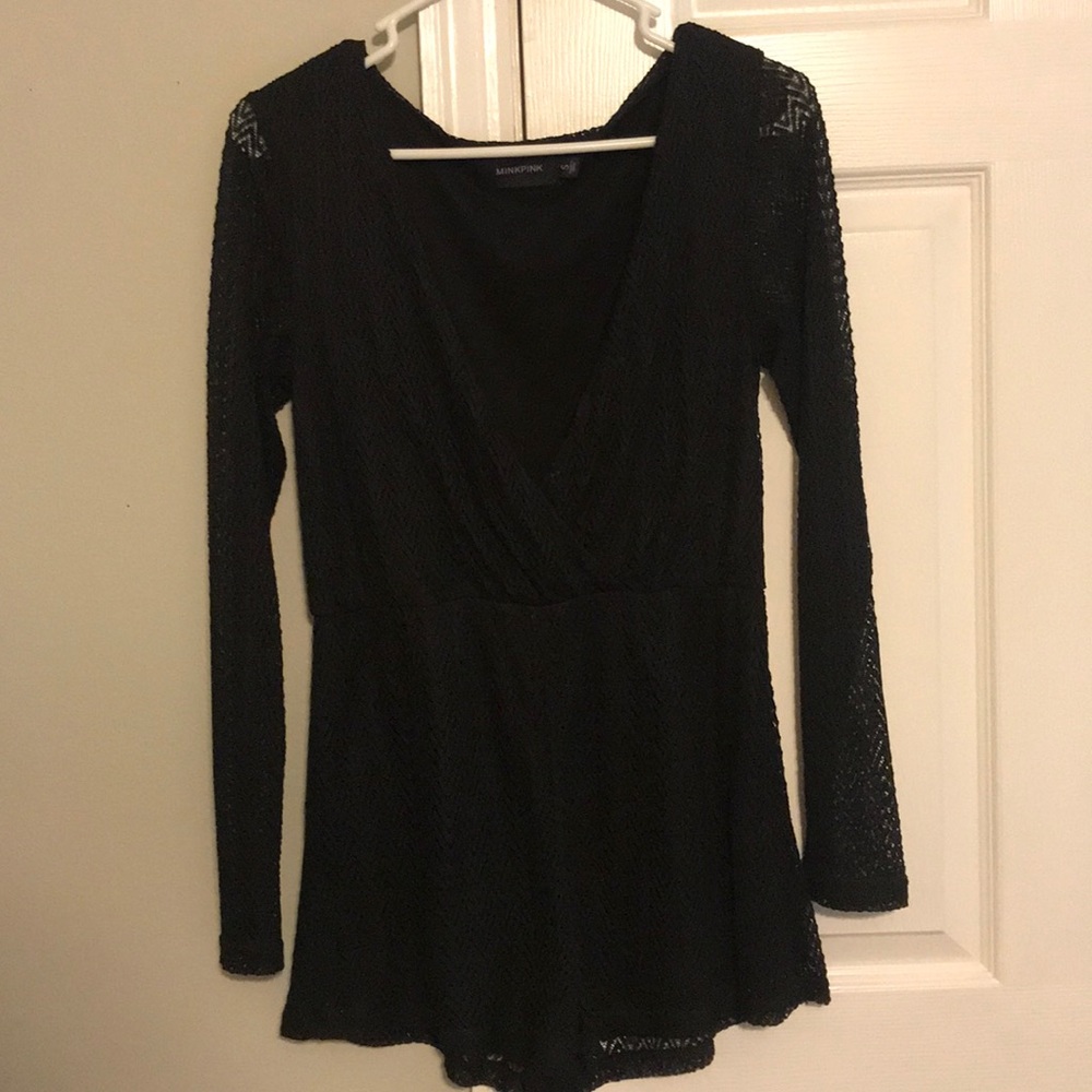 MINKPINK black long sleeve romper